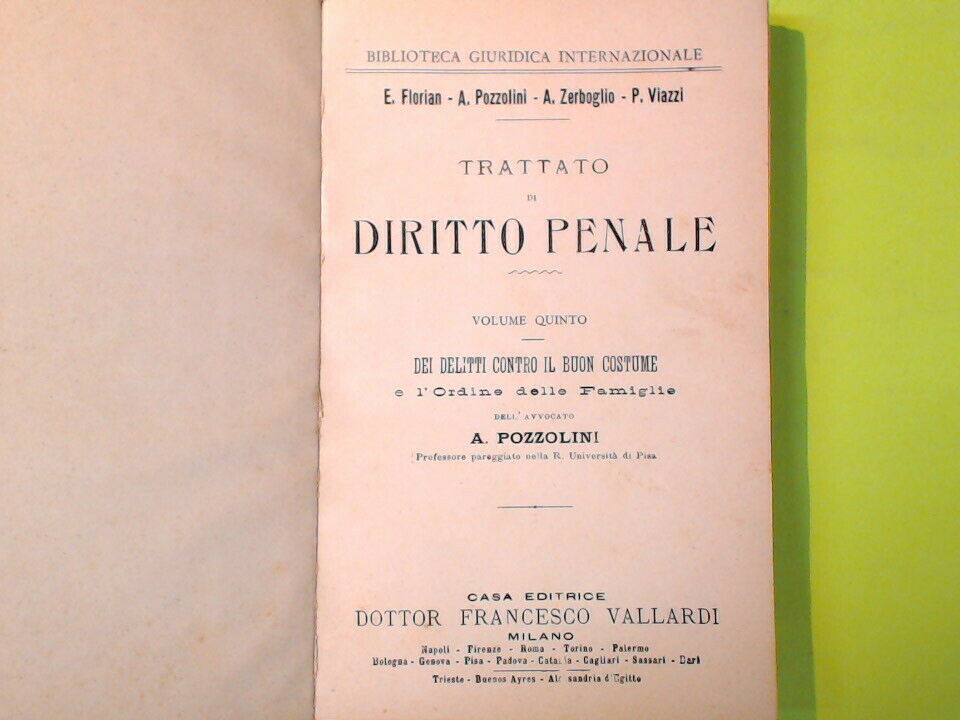 DEI DELITTI CONTRO IL BUON COSTUME E L'ORDINE DELLE FAMIGLIE POZZOLINI VALLARDI - immagine 4