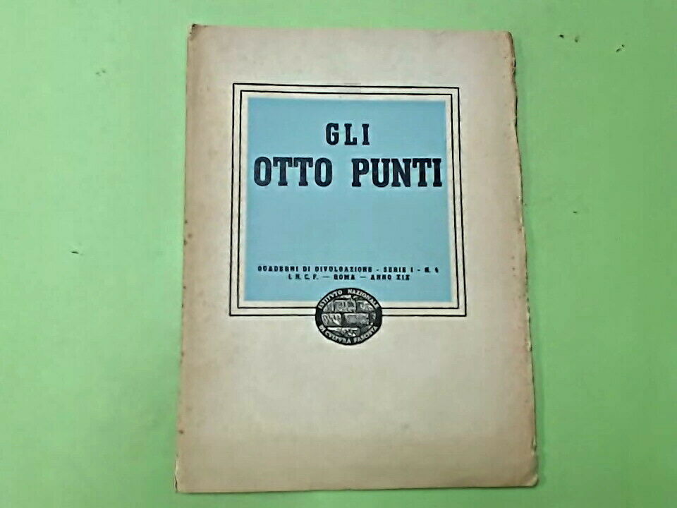 GI OTTO PUNTI QUADERNI DI DIVULGAZIONE SERIE I N 4 ANNO XIX