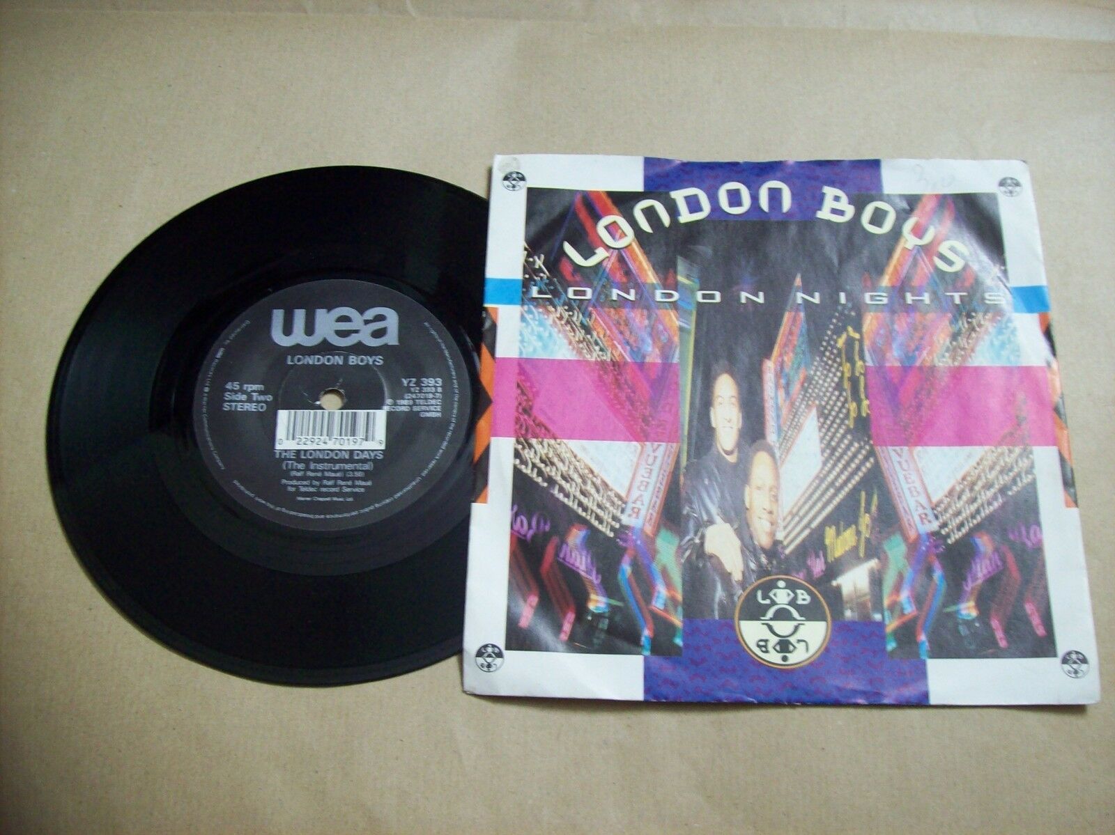 LONDON BOYS THE LONDON DAYS / LONDON NIGHTS WEA YZ 393 45 GIRI 1989