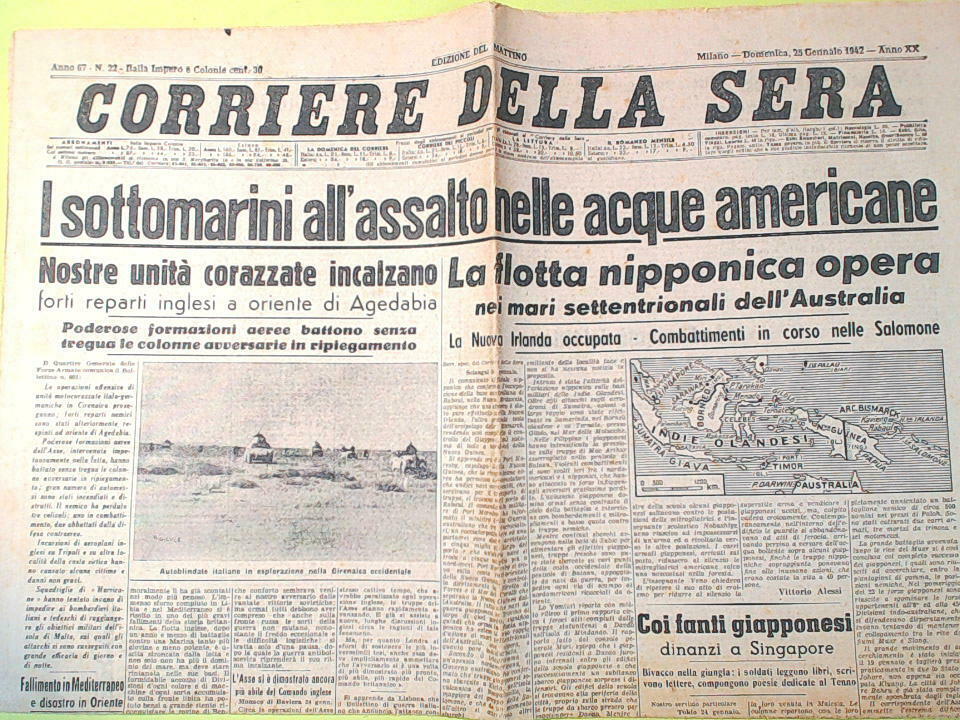 CORRIERE DELLA SERA DOMENICA 25 GENNAIO 1942 N 22