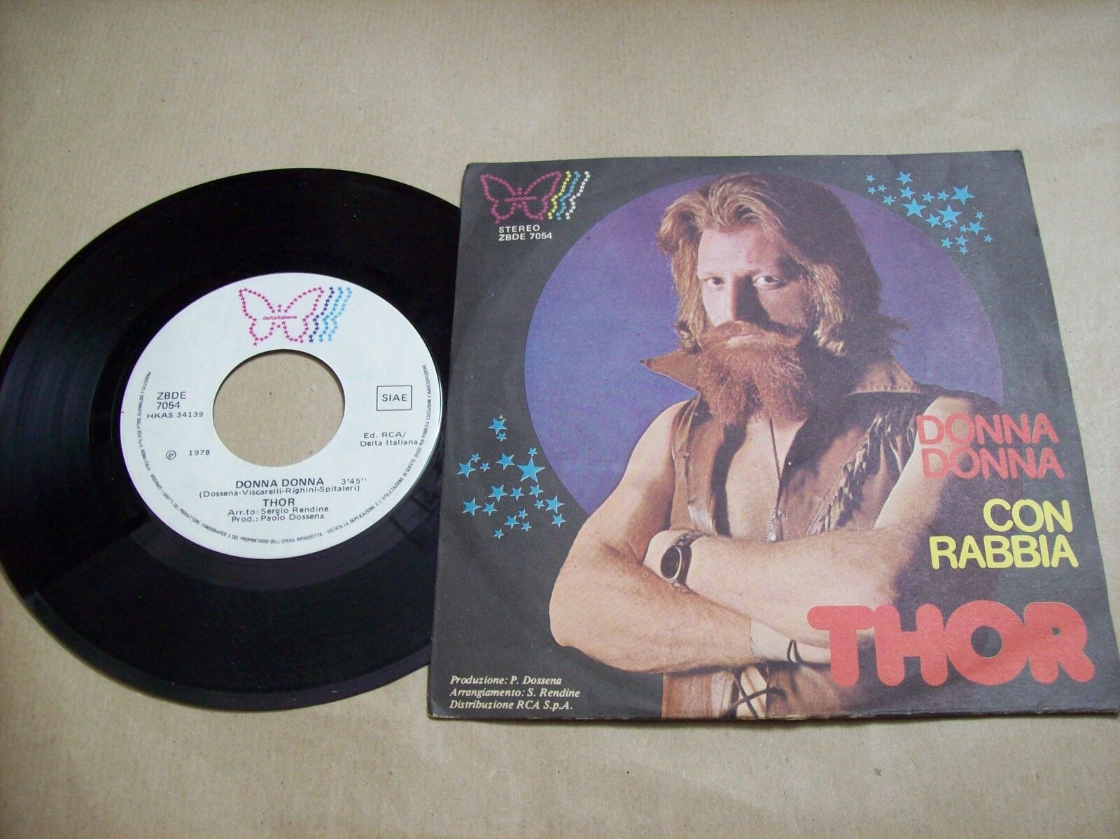 THOR DONNA DONNA / CON RABBIA DELTAITALIANA ZBDE 7054 45 GIRI 1978