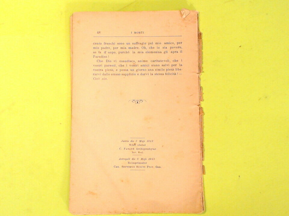 I MORTI SOFFERENTI E DIMENTICATI FELIX TRADUZIONE CANNAVO' 1913 - immagine 3