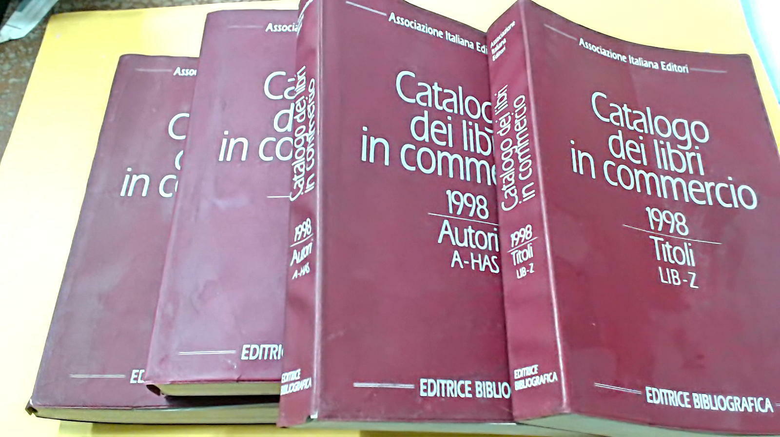CATALOGO DEI LIBRI IN COMMERCIO 4 VOLUMI AUTORI E TITOLI 1998 BIBLIOGRAFICA