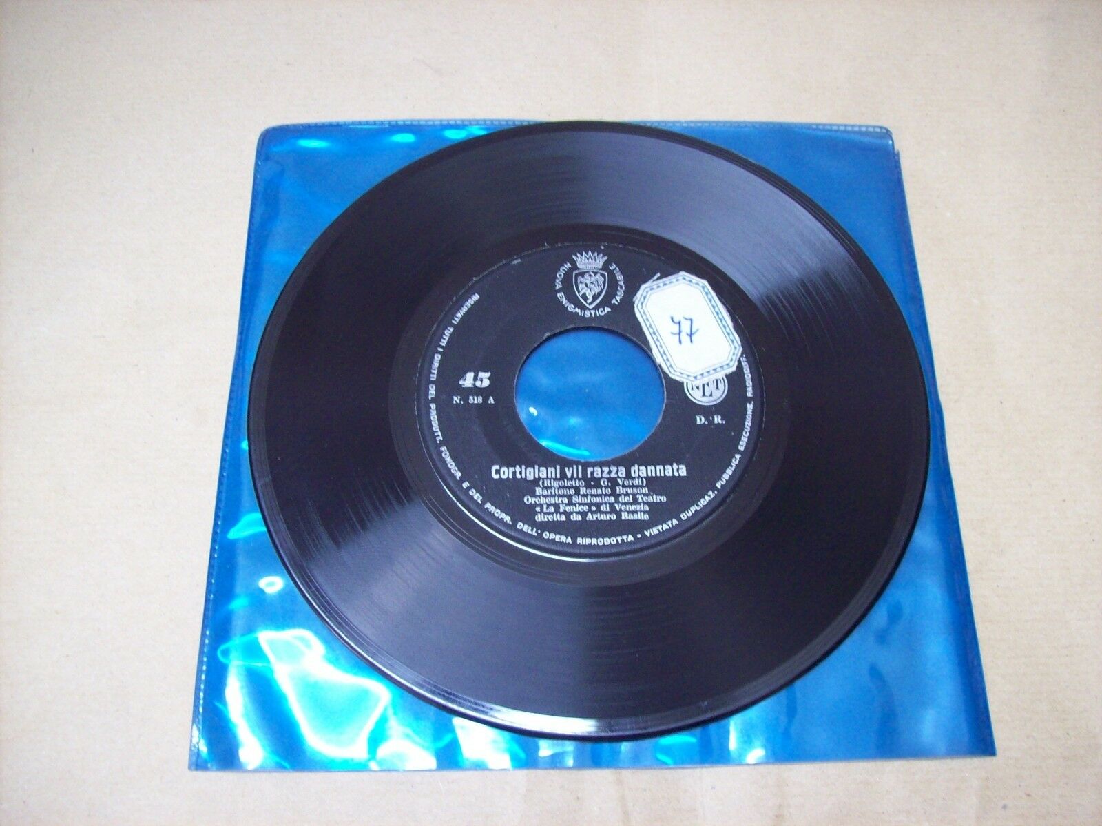 RIGOLETTO VERDI CORTIGIANI VIL RAZZA DANNATI / SI VENDETTA NET 518 45 GIRI