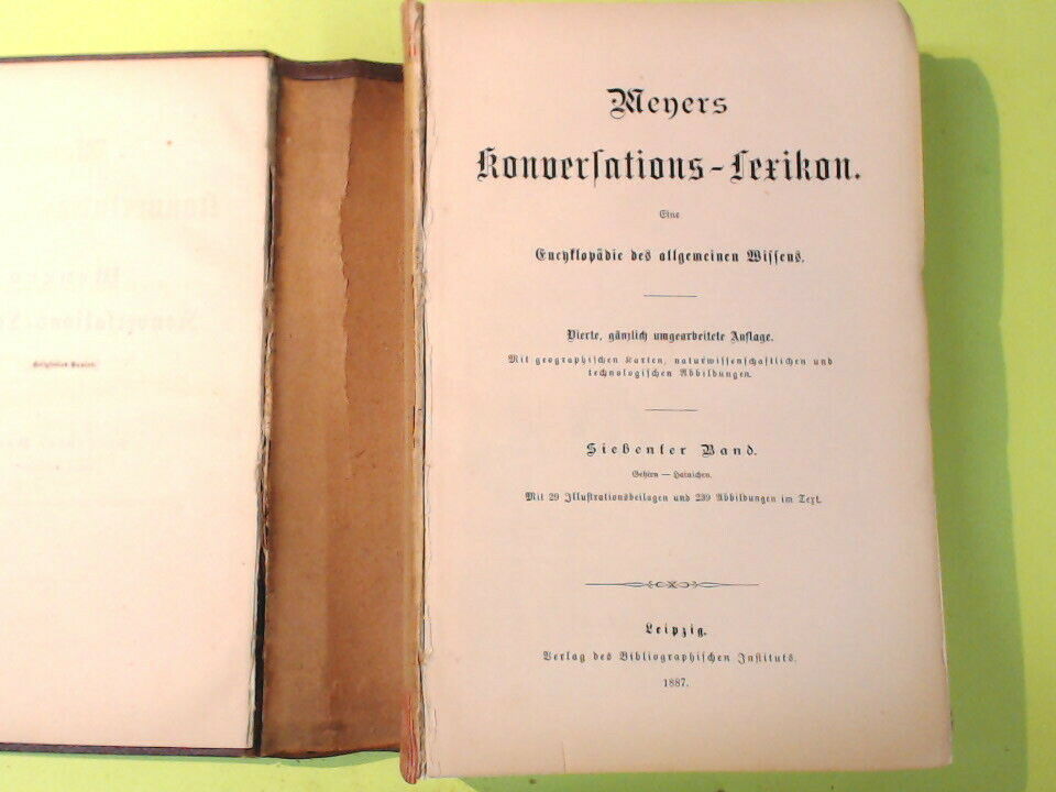 MEYERS KONVERSATIONS LEXIKON 7 GE - HA BIBLIOGRAPHISCHEN INSTITUTS 1887 - immagine 5