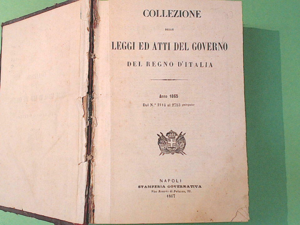 COLLEZIONE DELLE LEGGI ED ATTI DEL GOVERNO DEL REGNO D'ITALIA DELL'ANNO 1865 - immagine 4