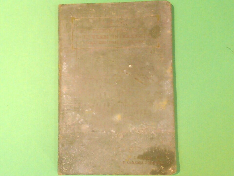 DIZIONARIETTO DEI VERBI INTRANSITIVI DE TITTA CARABBA 1905