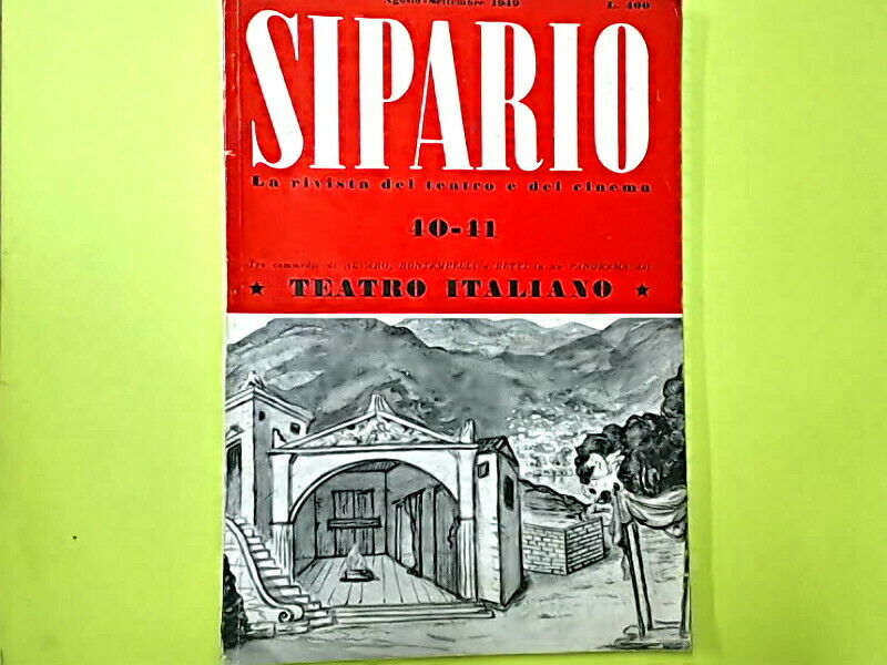 SIPARIO RIVISTA TEATRO CINEMA AGOSTO SETTEMBRE 1949 N 40-41