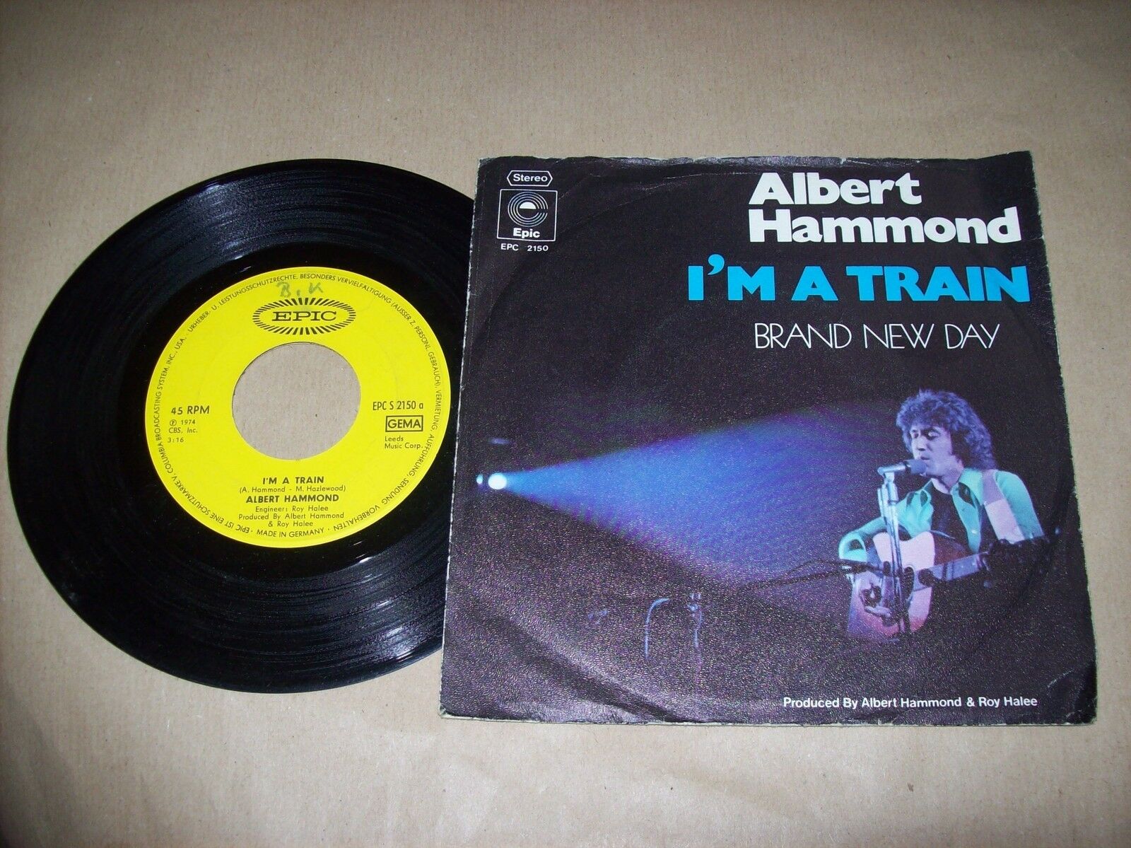 ALBERT HAMMOND I'M A TRAIN / BRAND NEW DAY EPIC EPC S 2150 45 GIRI 1974