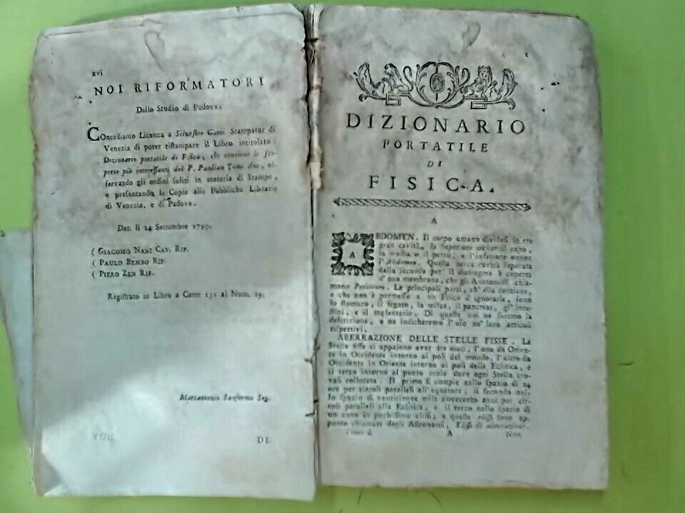 DIZIONARIO PORTATILE DI FISICA TOMO I
