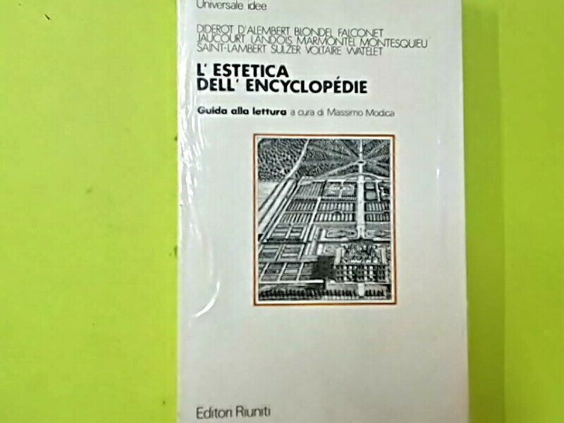 L'ESTETICA DELL'ENCYCLOPEDIE AUTORI VARI EDITORI RIUNITI