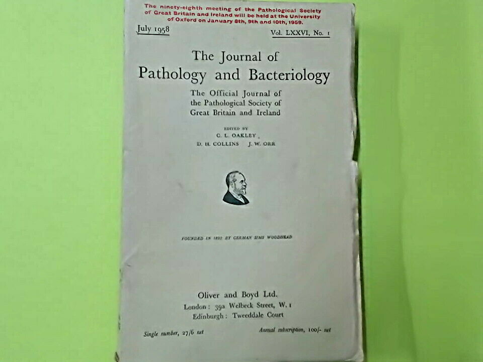 THE JOURNAL OF PATHOLOGY AND BACTERIOLOGY VOL 76 N 1 OLIVER AND BOYD LTD 1958