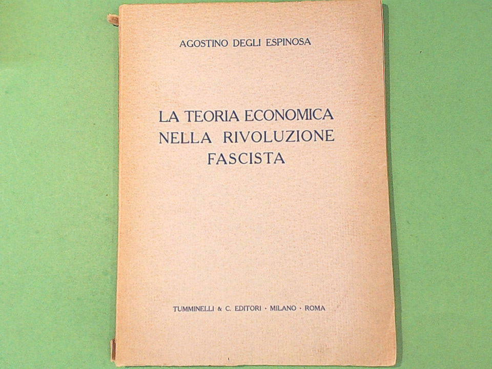 LA TEORIA ECONOMICA NELLA RIVOLUZIONE FASCISTA A. DEGLI ESPINOSA TUMMINELLI & C.
