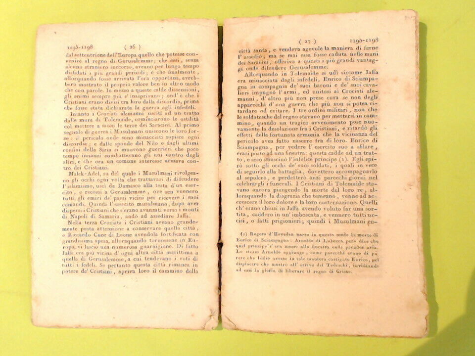 SCELTA ENCICLOPEDICA DI OPERE ITALIANE STORIA DELLE CROCIATE VOL VI MICHAUD 1831 - immagine 4