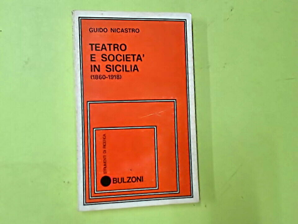 TEATRO E SOCIETA' IN SICILIA NICASTRO BULZONI