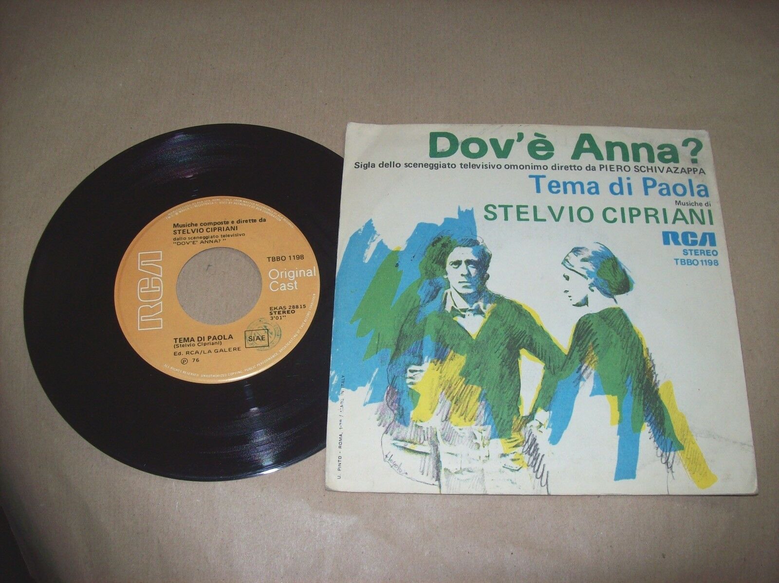 STELVIO CIPRIANI DOV'E' ANNA / TEMA DI PAOLA RCA TBBO 1198 45 GIRI 1976