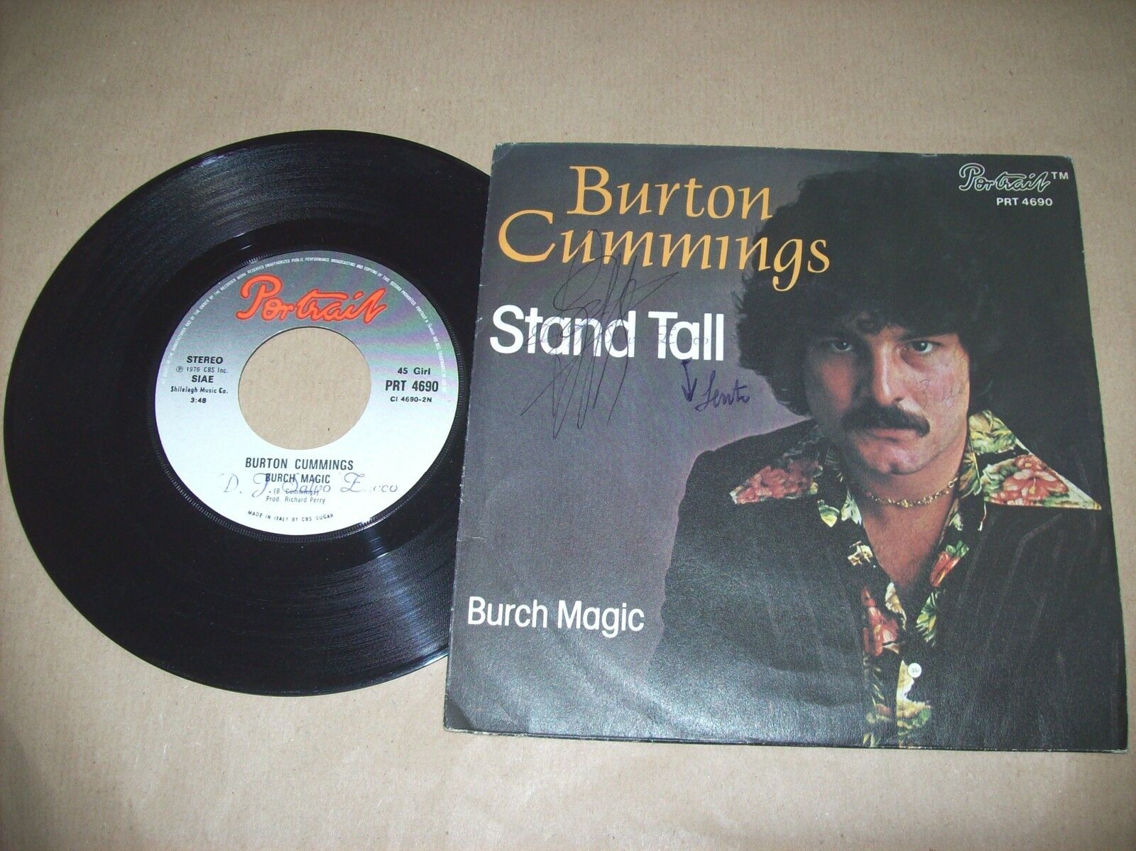 BURTON CUMMINGS STAND TALL / BURCH MAGIC PORTRAIL PRT 4690 45 GIRI 1976