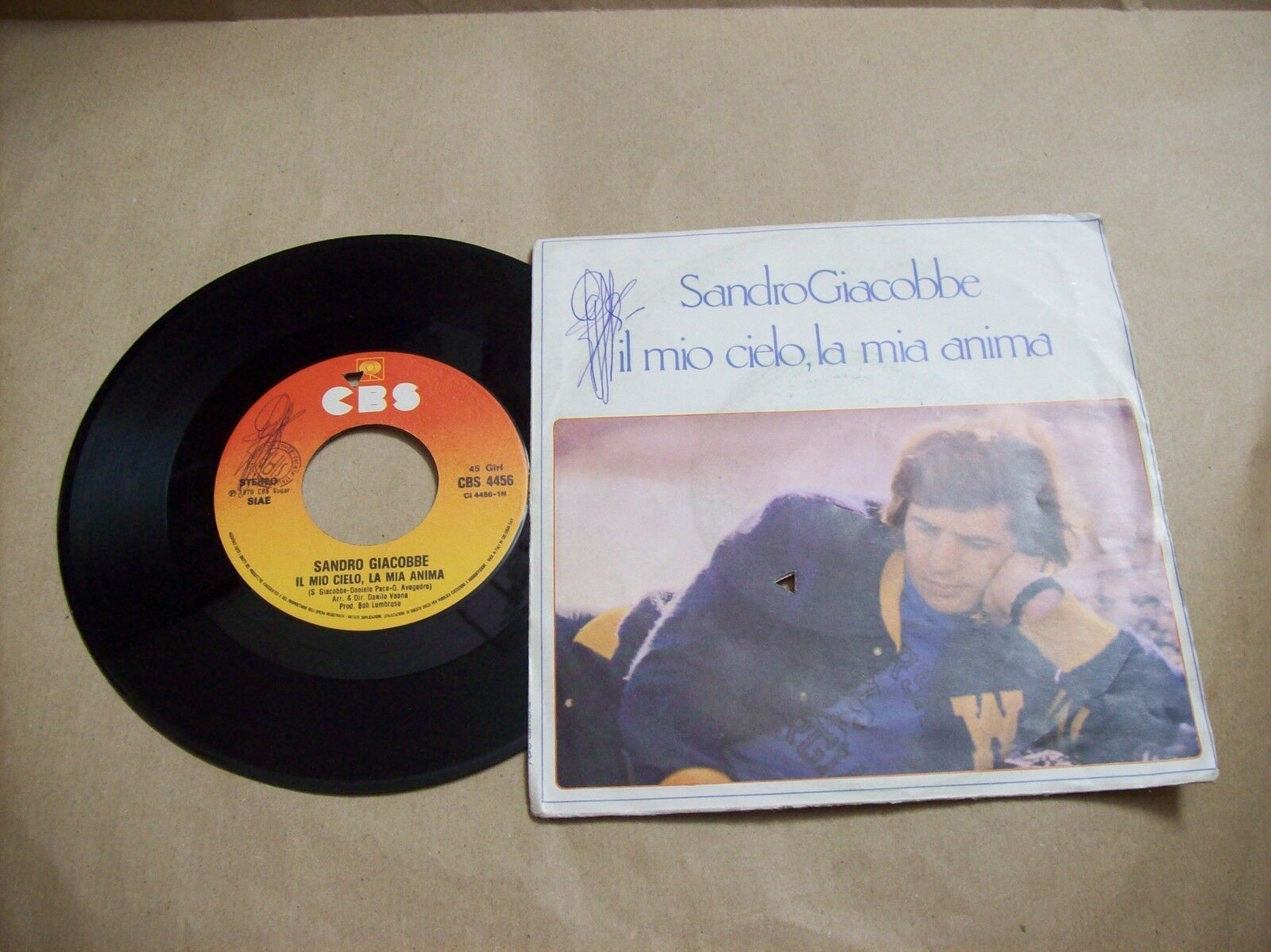 SANDRO GIACOBBE IL MIO CIELO LA MIA ANIMA / IO MI PERDERO' CBS 4456 45 GIRI 1976