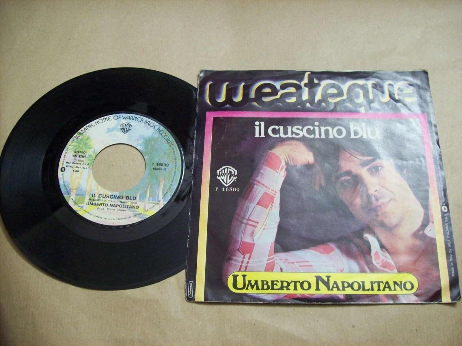 UMBERTO NAPOLITANO OGGI SETTEMBRE 26/IL CUSCINO BLU WARNER BROS T 16809 45 GIRI