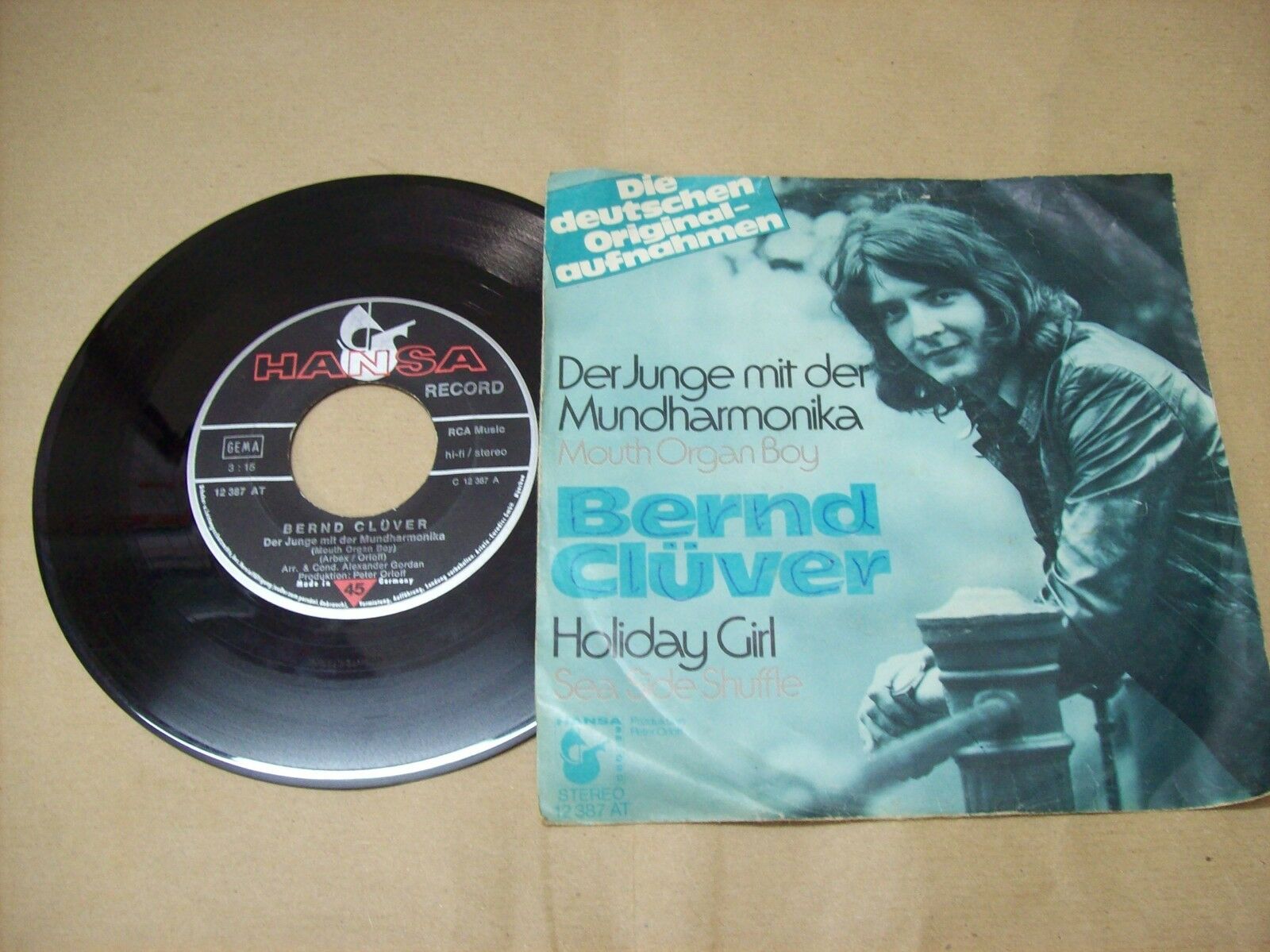 BERND CLUVER DER JUNGE MIT DER MUNDHARMONICA / HOLIDAY GIRL HANSA C 12 387