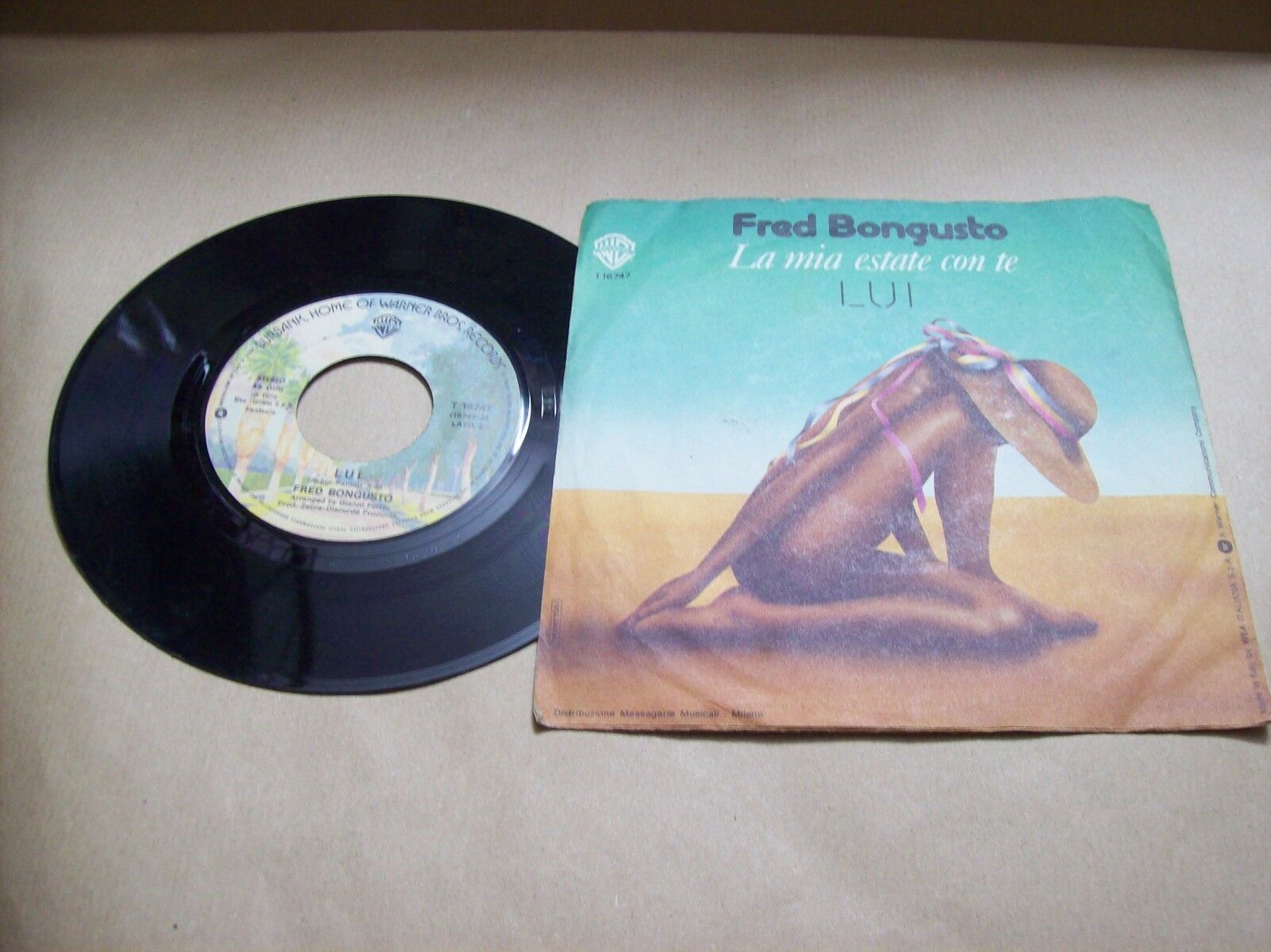 FRED BONGUSTO LA MIA ESTATE CON TE/ LUI WARNER BROS RECORDS 45 GIRI T16747 1976
