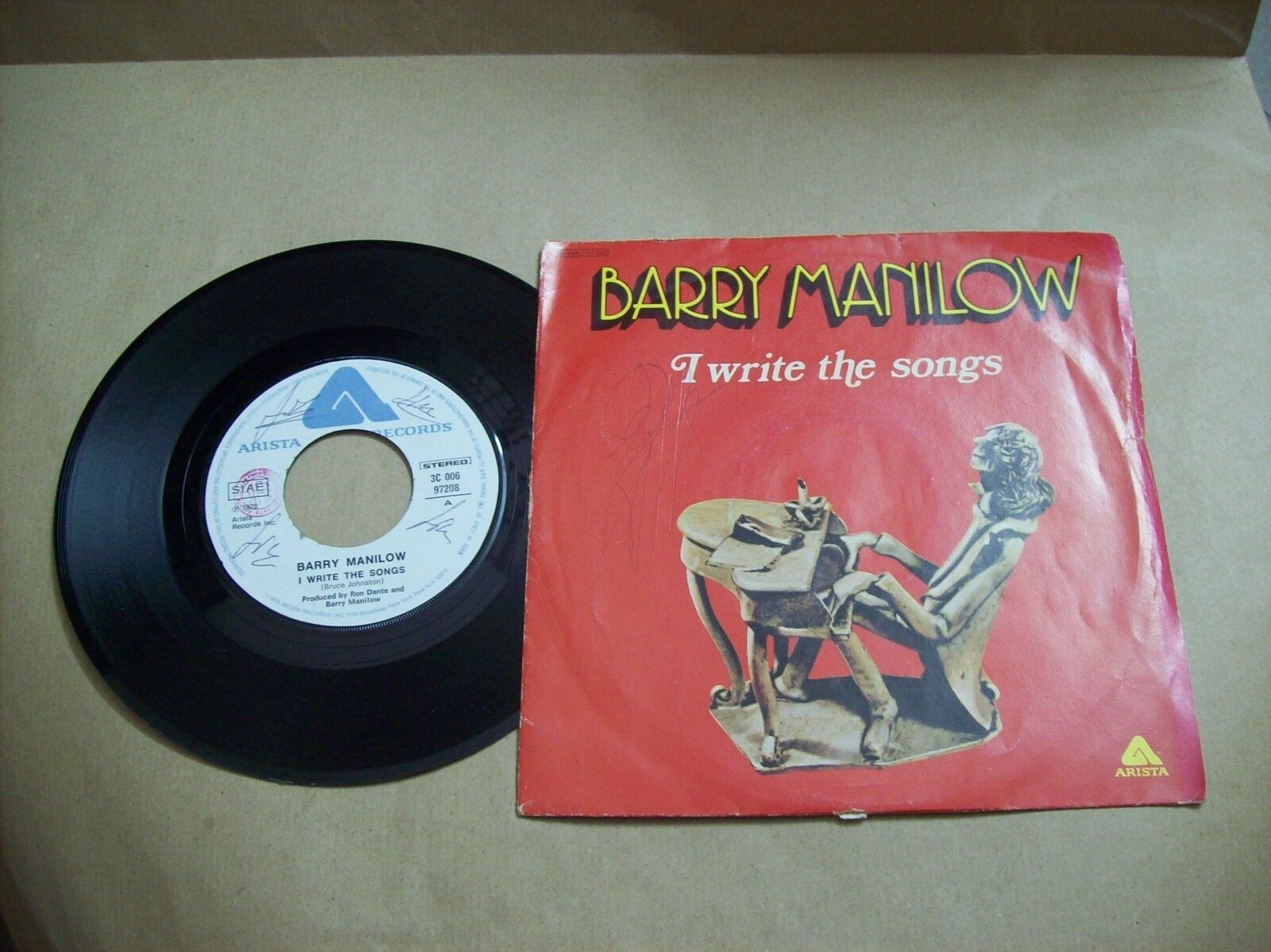 BARRY MANILOW I WRITE THE SONG / A NICE BOY LIKE ME ARISTA 3C 006 97208 45 GIRI