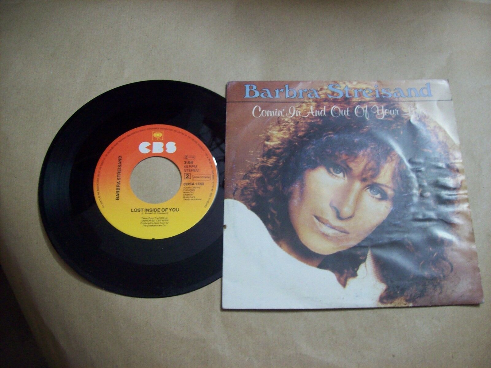 BARBRA STREISAND COMIN' IN AND OUT OF YOUR LIFE / LOST INSIDE OF YOU CBSA 1789