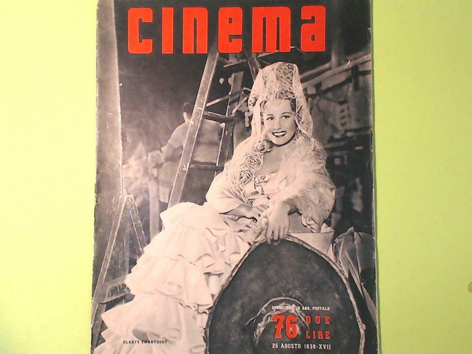 CINEMA QUINDICINALE DIVULGAZIONE CINEMATOGRAFICA 25 AGOSTO 1939 N 76